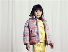 Mini Rodini pink check city puffer winter jacket